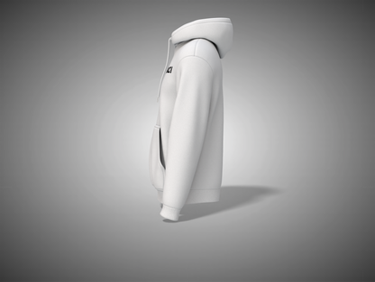White hoodie on a gray background