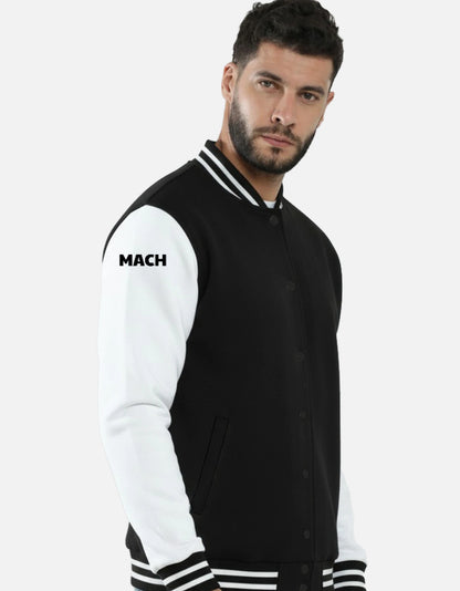 black Varsity Jacket Showing Right Shoulder