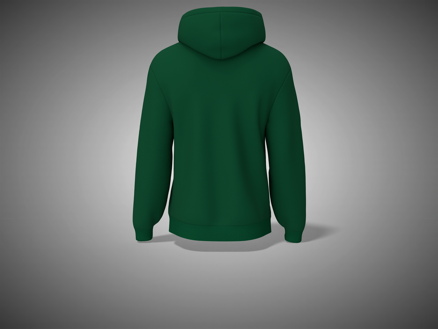 Bottle Green hoodie on a gray background