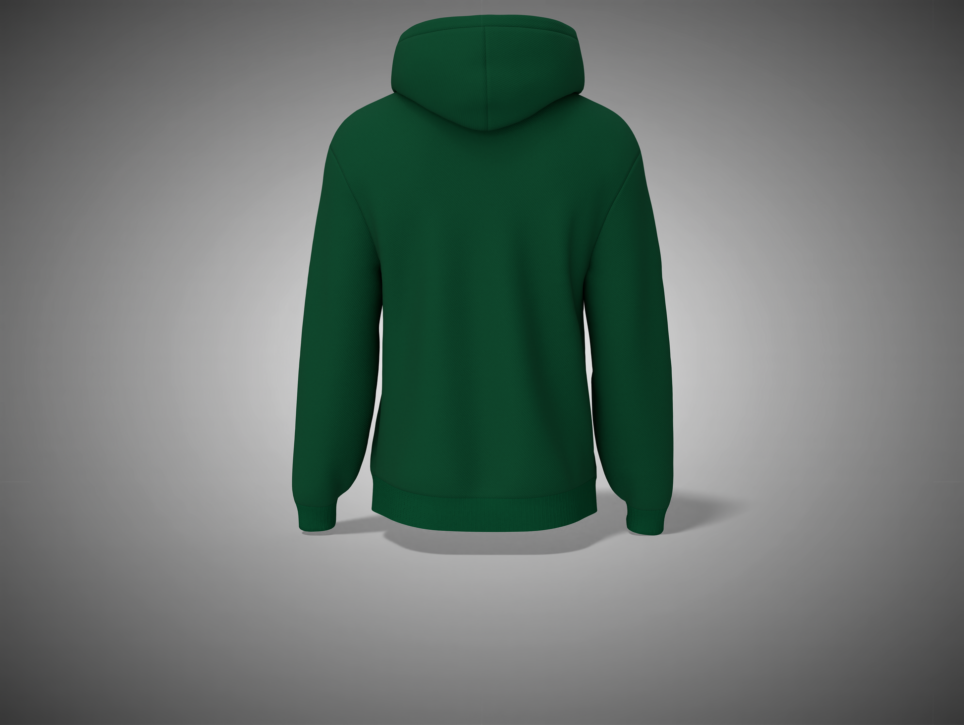 Bottle Green hoodie on a gray background