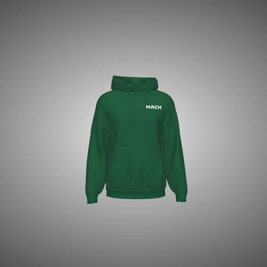Bottle Green hoodie on a gray background