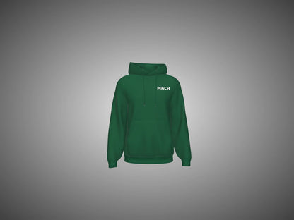 Bottle Green hoodie on a gray background