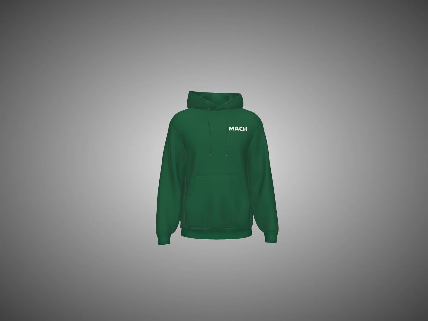 Bottle Green hoodie on a gray background