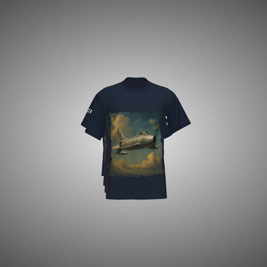 Navy Blue Airplane Printed T-shirt
