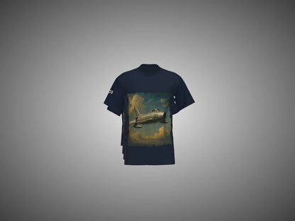 Navy Blue Airplane Printed T-shirt